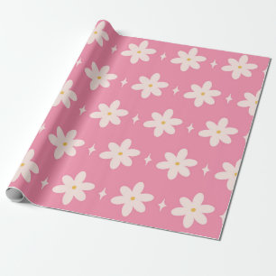 Pink Daisy Charm Wrapping Paper