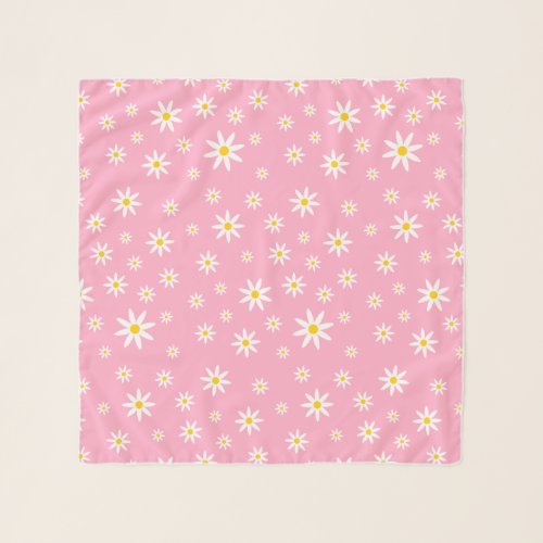 Pink Daisy Chiffon Scarf