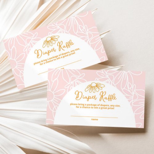 Pink Daisy Diaper Raffle Enclosure Card