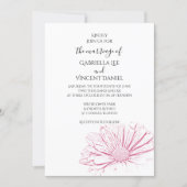 Pink Daisy Effect Floral Wedding Invitation | Zazzle