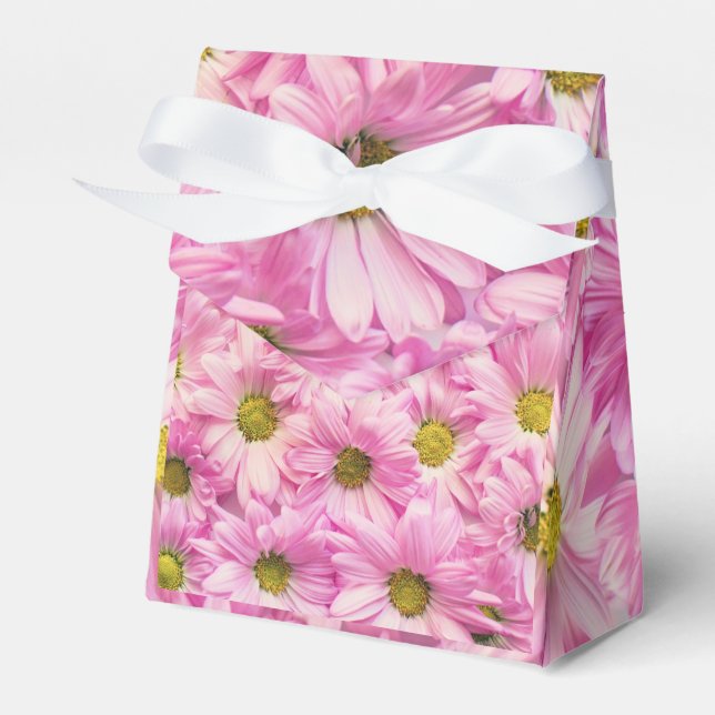 Pink Daisy Favor Boxes (Front Side)