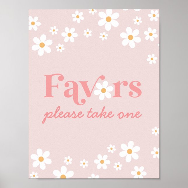 Pink Daisy Favors Poster (Front)