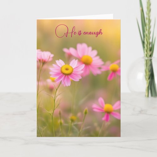 Pink Daisy Field For Thinking Of You Card