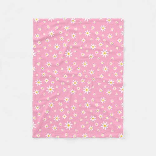 Pink Daisy Fleece Blanket