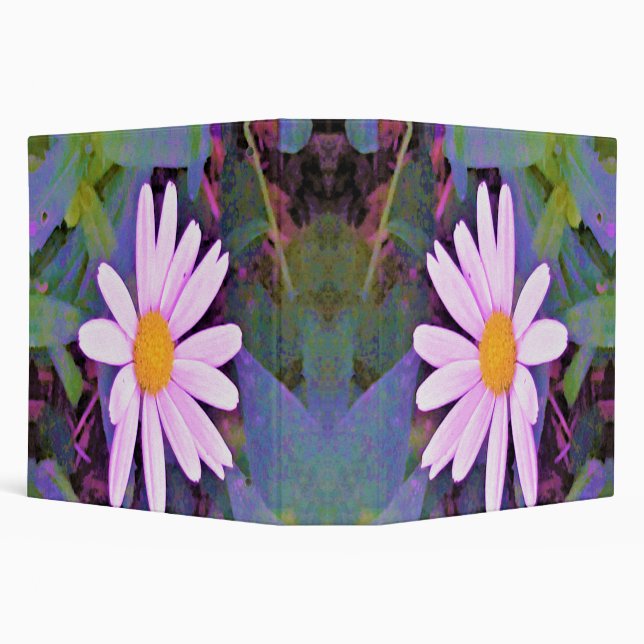 Pink Daisy Flower 3 Ring Binder (Background)