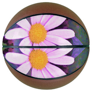 Pink Daisy Flower Basketball