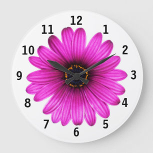 Pink daisy flower Clock