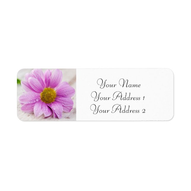 Pink Daisy Flower Custom Address Labels (Front)