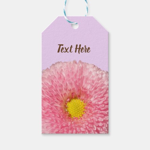 Pink Daisy  Flower  Custom Photo  Gift Tag