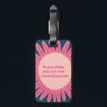 Pink Daisy Flower CUSTOMIZED INITIALS Luggage Tag<br><div class="desc">Get ready for your vacation with this cheerful luggage tag - you can add your contact details to the other side or select a single sided design. Hand drawn design by me for you! Change the color or font of the lettering as you like. Check my shop for more patterns...</div>