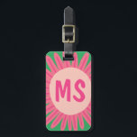 Pink Daisy Flower CUSTOMIZED INITIALS  Luggage Tag<br><div class="desc">Get ready for your vacation with this cheerful luggage tag - you can add your contact details to the other side or select a single sided design. Hand drawn design by me for you! Change the color or font of the lettering as you like. Check my shop for more patterns...</div>