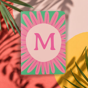 Pink Daisy Flower CUSTOMIZED INITIALS  Passport Holder