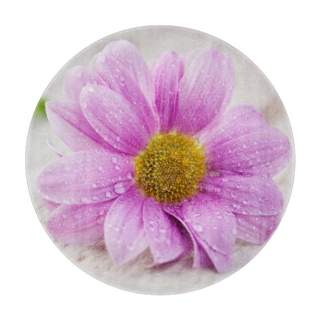 Pink Daisy Flower Cutting Board (Front)
