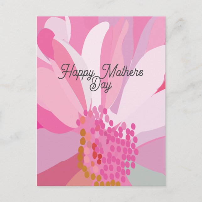 Pink Daisy Flower  Mothers Day Postcard (Front)