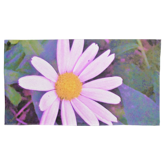 Pink Daisy Flower Pillow Case (Front-Left)