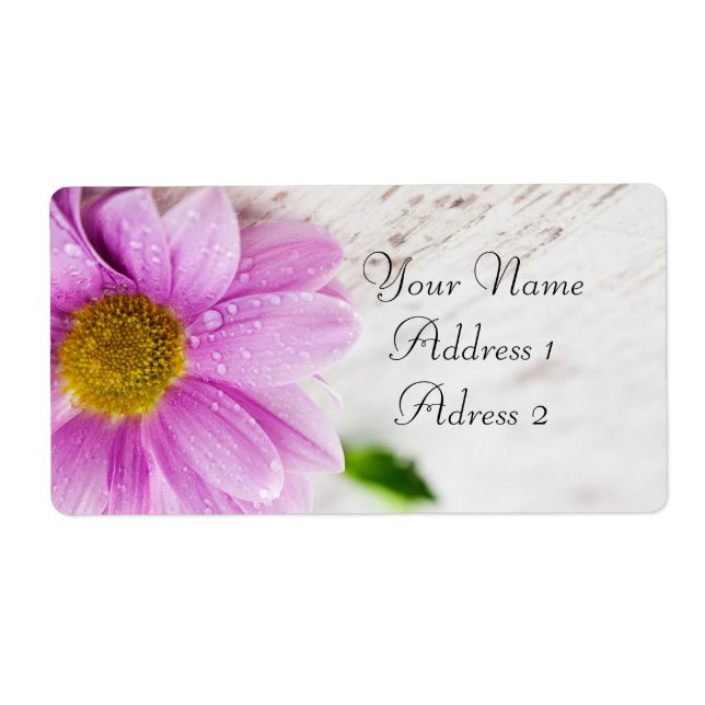 Pink Daisy Flower Shipping Labels (Front)