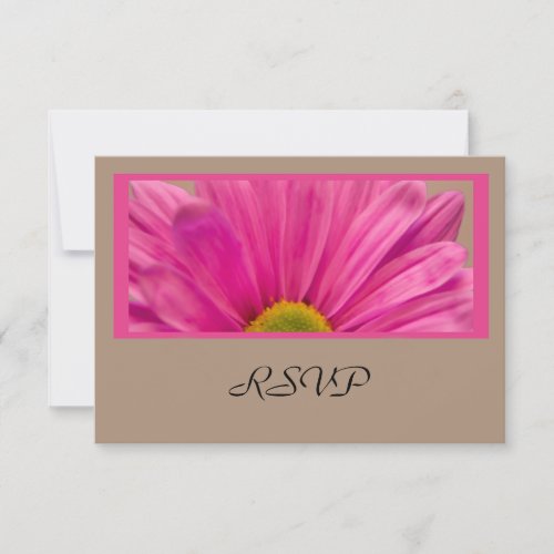 Pink Daisy Flower Wedding RSVP Response Card