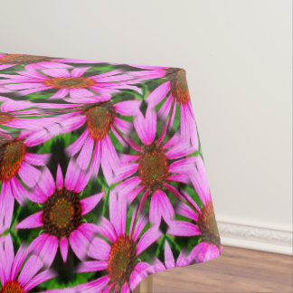 Pink Daisy Flowers Abstract Pattern    Tablecloth