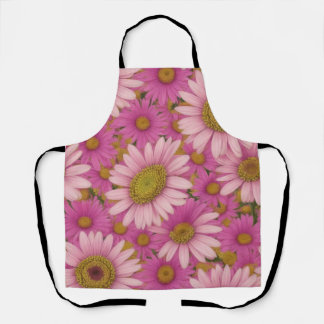Pink Daisy Flowers Apron