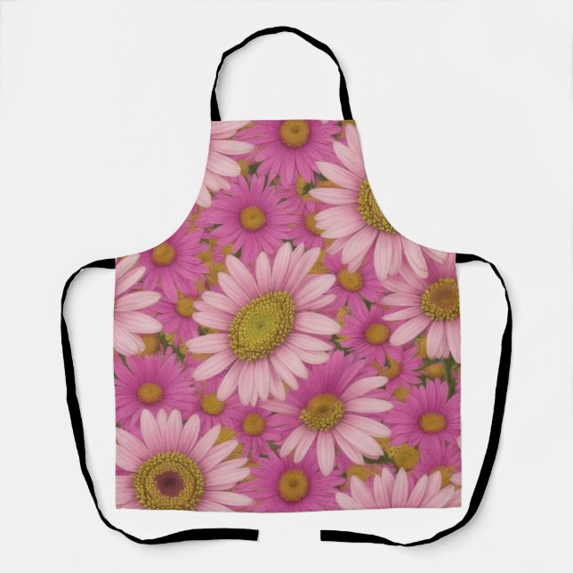Pink Daisy Flowers Apron (Front)