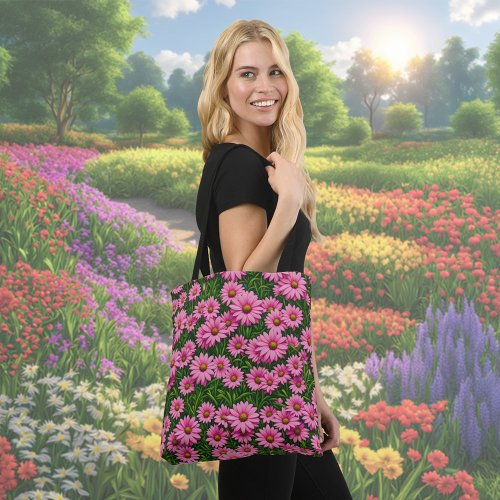 Pink Daisy Flowers Tote Bag