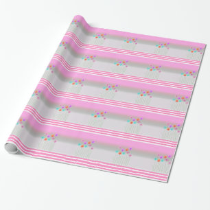 Pink Daisy Flowers Wrapping Paper