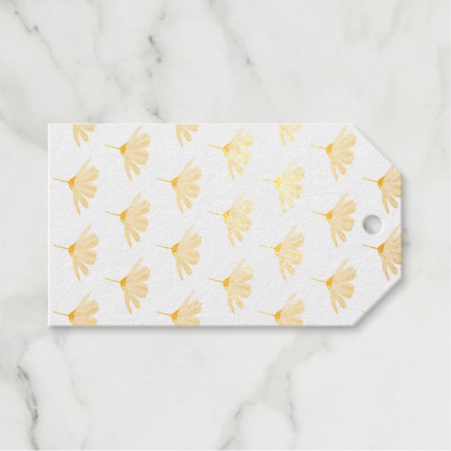 Pink Daisy   Foil Gift Tags (Front (Horizontal))