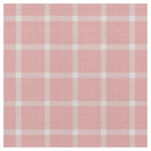 Pink Daisy Gingham Plaid Large check Fabric