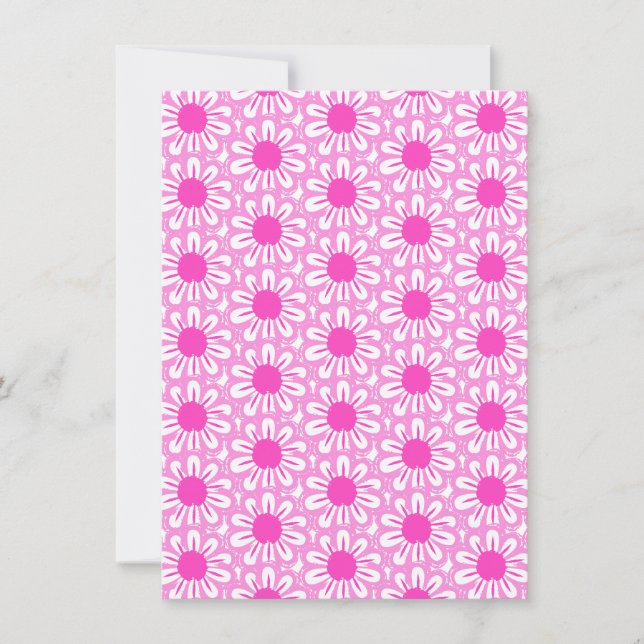 Pink Daisy Illustration Card (Front)