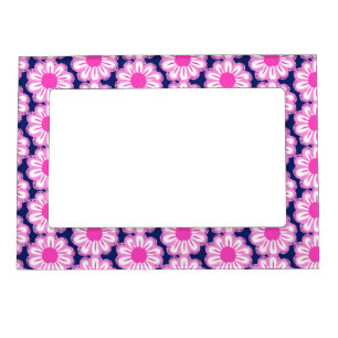 Pink Daisy Illustration Magnetic Frame