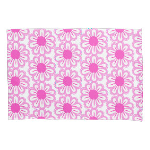 Pink Daisy Illustration Pillow Case