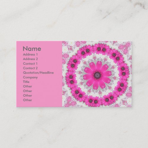 pink daisy mandala no 4 business card
