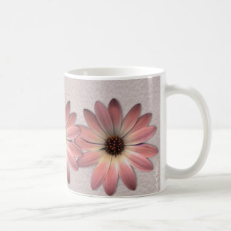 Pink Daisy - Mink Leather Texture Image Background Coffee Mug