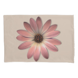 Pink Daisy - Mink Leather Texture Image Background Pillow Case