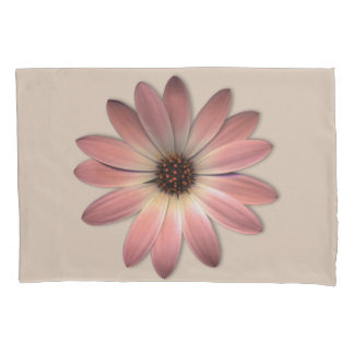 Pink Daisy - Mink Leather Texture Image Background Pillow Case