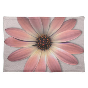 Pink Daisy - Mink Leather Texture Image Background Placemat