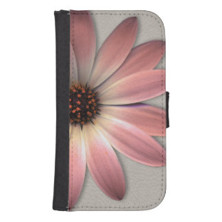 Pink Daisy - Mink Leather Texture Image Background Phone Wallet