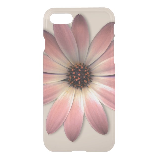 Pink Daisy - Mink Leather Texture Image Background Uncommon iPhone Case (Back)