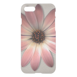Pink Daisy - Mink Leather Texture Image Background iPhone SE/8/7 Case