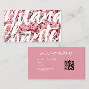 Pink Daisy Modern Trendy Flower Florist Business Card