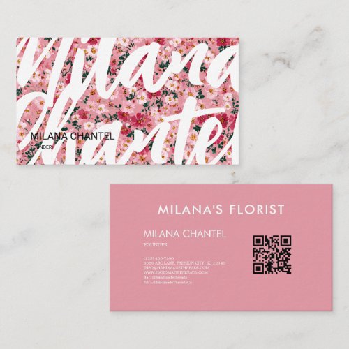 Pink Daisy Modern Trendy Flower Florist Business Card