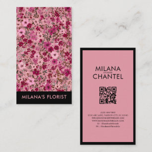 Pink Daisy Modern Trendy Flower Florist Business Card