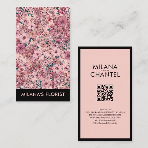 Pink Daisy Modern Trendy Flower Florist Business Card