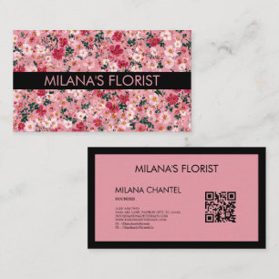 Pink Daisy Modern Trendy Flower Florist Business Card