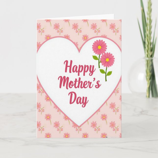 Pink Daisy Mothers Day Card (Front)