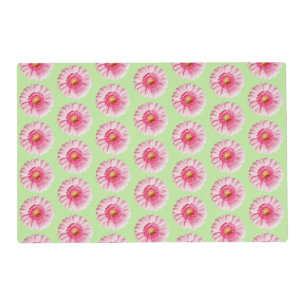Pink Daisy on Mint Pastel Kitchen Placemat