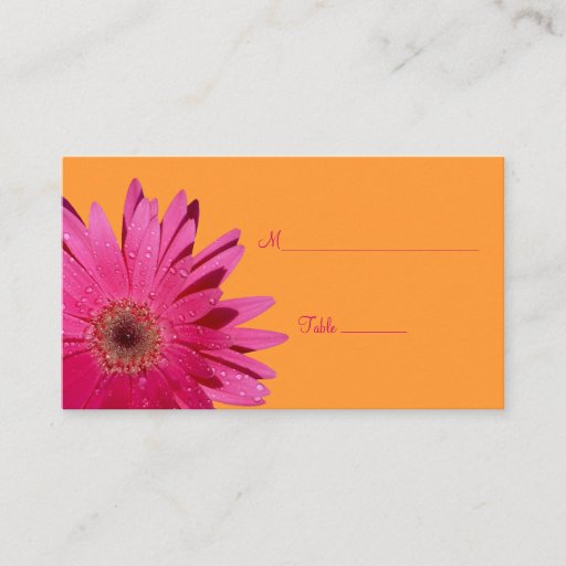 Customizable Pink Gerbera Daisy Special Occasion Place Card Business Card Template