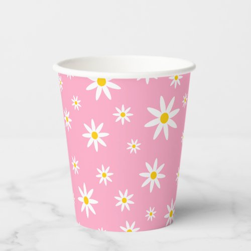 Pink Daisy Paper Cups