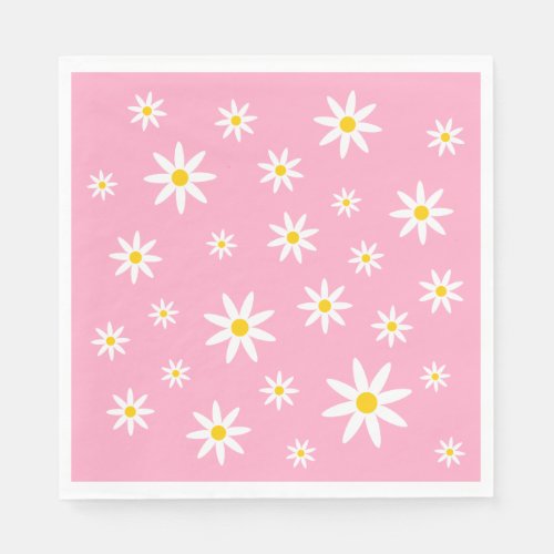 Pink Daisy Paper Napkins