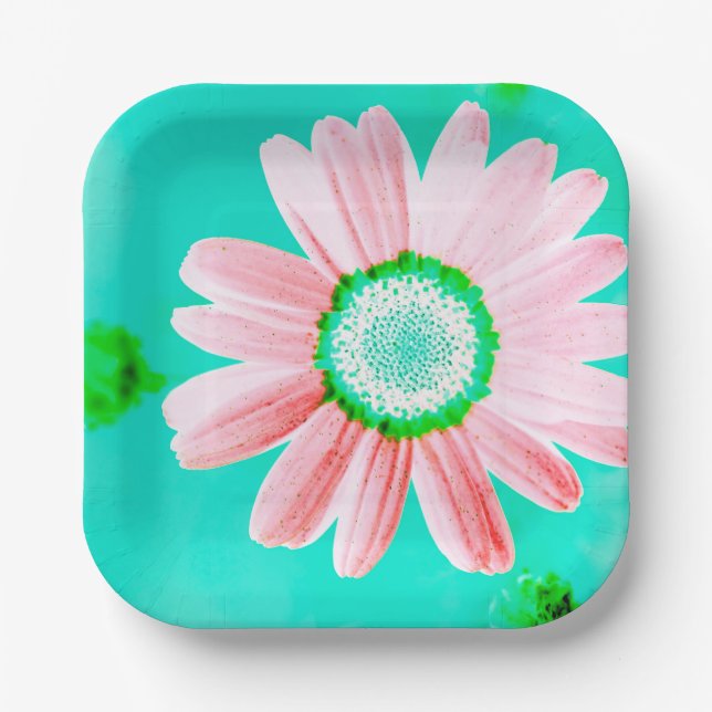 Pink Daisy Paper Plate (Front)